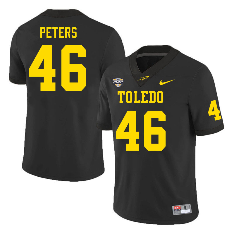 Toledo Rockets #46 Jeremiah Peters College Football Jerseys Stitched Sale-Black